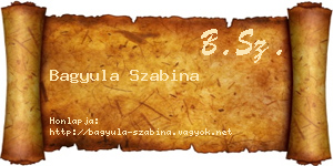 Bagyula Szabina névjegykártya