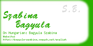 szabina bagyula business card